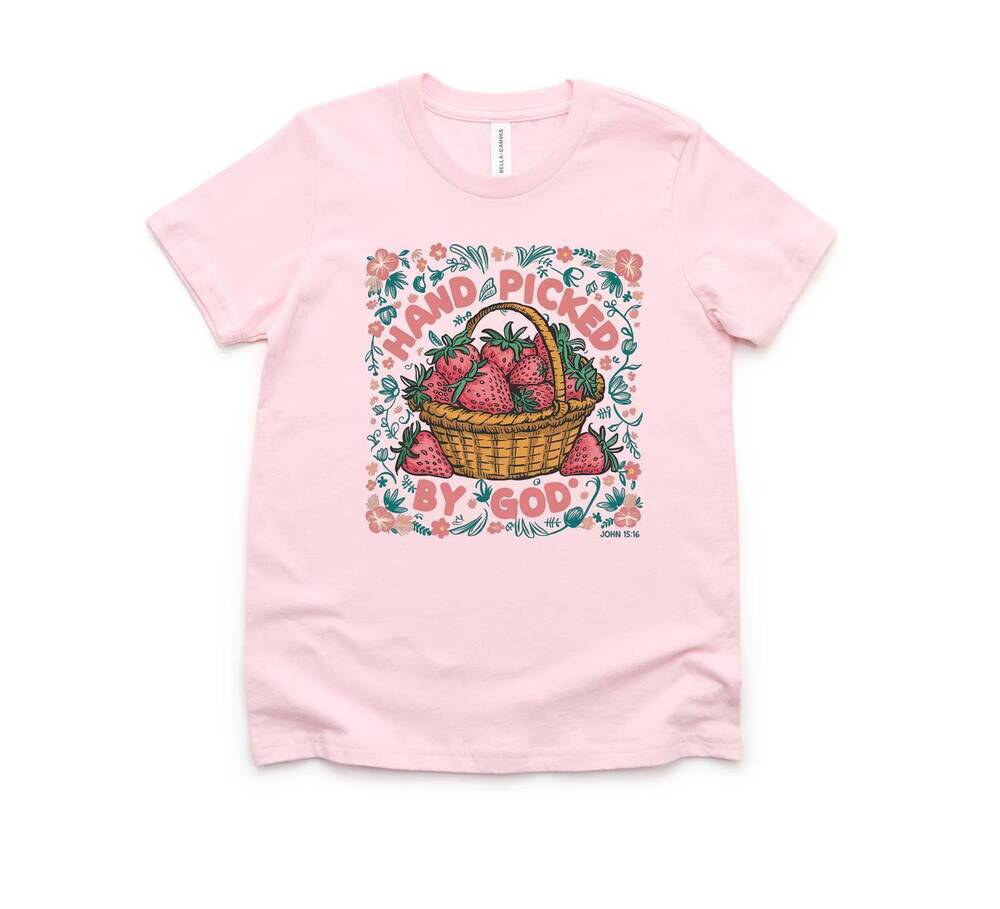 NEW KEEP IT GYPSY women's hand picked by god tee in pink